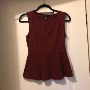 Burgundy peplum top